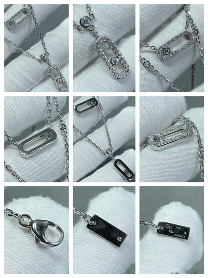 [moco jewelrys]MOVE 2 ROW DIAMOND NECKLACE