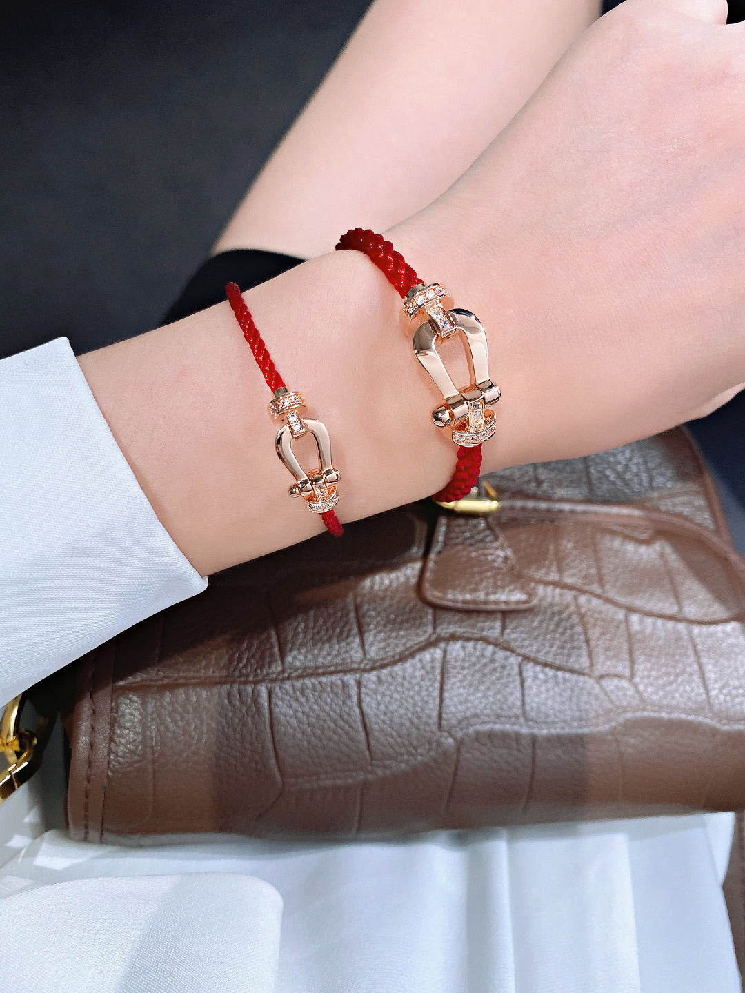 [moco jewelrys]FORCE 10 HALBDIAMANT ROSA GOLD ROTE CORDERI GROSSE UND MITTLERE MODELLE