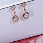 ??Loco?¡¥STAR AND SUN PINK GOLD MOP DROP EARRINGS