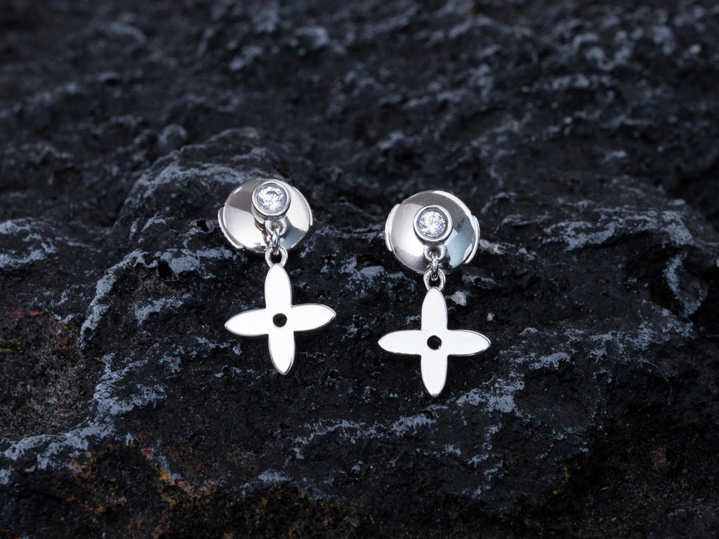 ??Loco?¡¥VIDYLLE SILVER DIAMOND MINI DROP EARRINGS