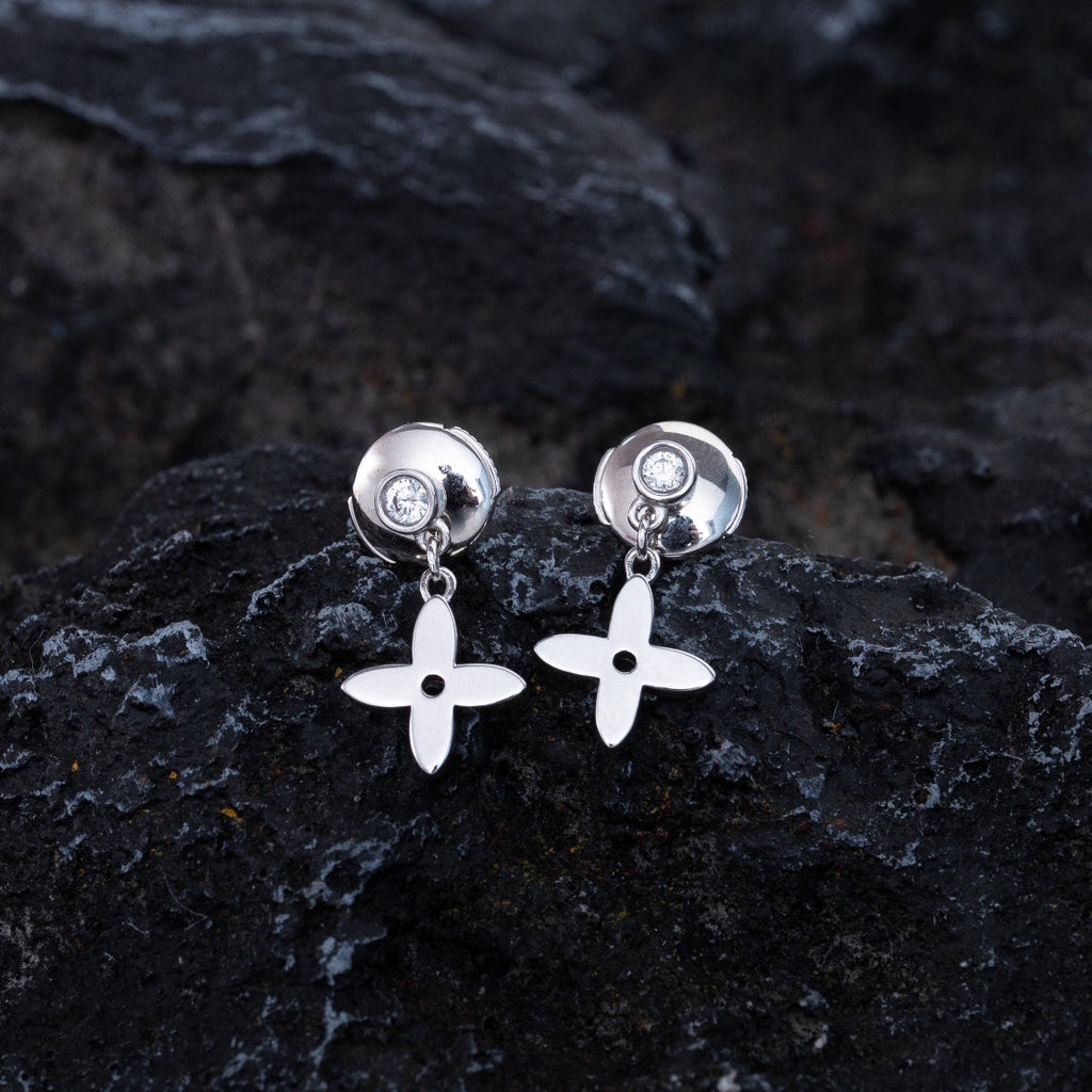 ??Loco?¡¥VIDYLLE SILVER DIAMOND MINI DROP EARRINGS