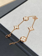 ??Loco?¡¥STAR AND SUN 5 MOTIF MOP PINK GOLD BRACELET