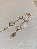 ??Loco?¡¥STAR AND SUN 5 MOTIF MOP PINK GOLD BRACELET