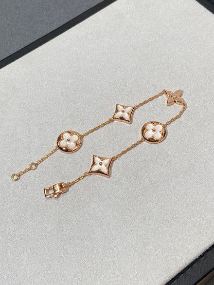 [moco jewelrys]Armband mit Stern- und Sonnenmotiv, 5-teilig, Perlmutt, roségolden