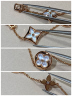 ??Loco?¡¥STAR AND SUN 5 MOTIF MOP PINK GOLD BRACELET