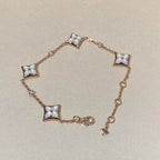 ??Loco?¡¥STAR 4 MOTIF MOP DIAMOND PINK GOLD BRACELET
