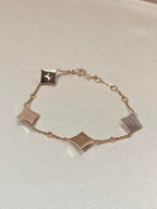 ??Loco?¡¥STAR 4 MOTIF MOP DIAMOND PINK GOLD BRACELET