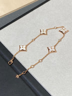 ??Loco?¡¥STAR 4 MOTIF MOP DIAMOND PINK GOLD BRACELET