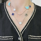 ??Loco?¡¥LUCKY CLOVER SILVER 11 MOTIF NECKLACE