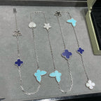 ??Loco?¡¥LUCKY CLOVER SILVER 11 MOTIF NECKLACE