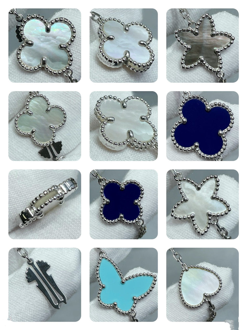 ??Loco?¡¥LUCKY CLOVER SILVER 11 MOTIF NECKLACE