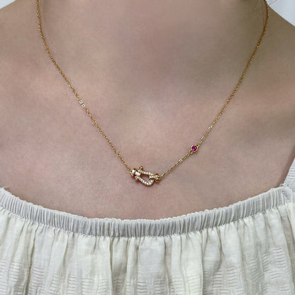 [moco jewelrys]FORCE 10 DIAMOND PINK GOLD NECKLACE