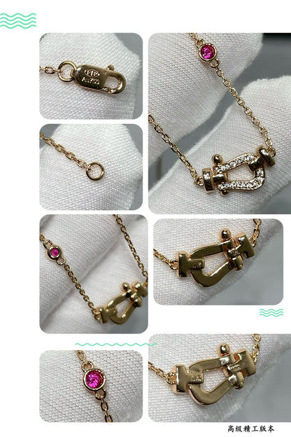 [moco jewelrys]FORCE 10 DIAMOND PINK GOLD NECKLACE