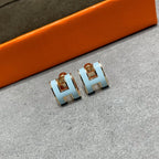 ??Loco?¡¥POP H SKY BLUE STUD EARRINGS