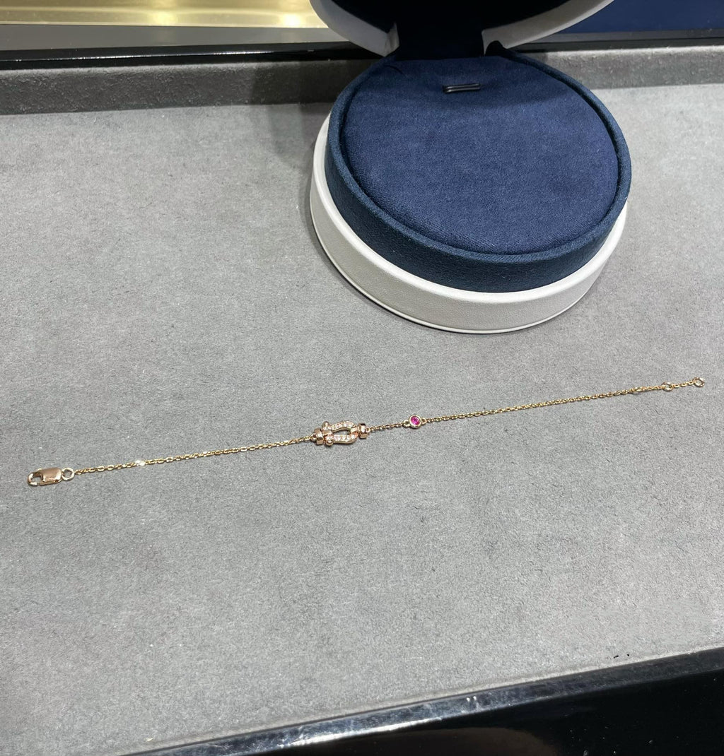 ??Loco?¡¥FORCE 10 DIAMOND CHAIN LINK PINK GOLD BRACELET