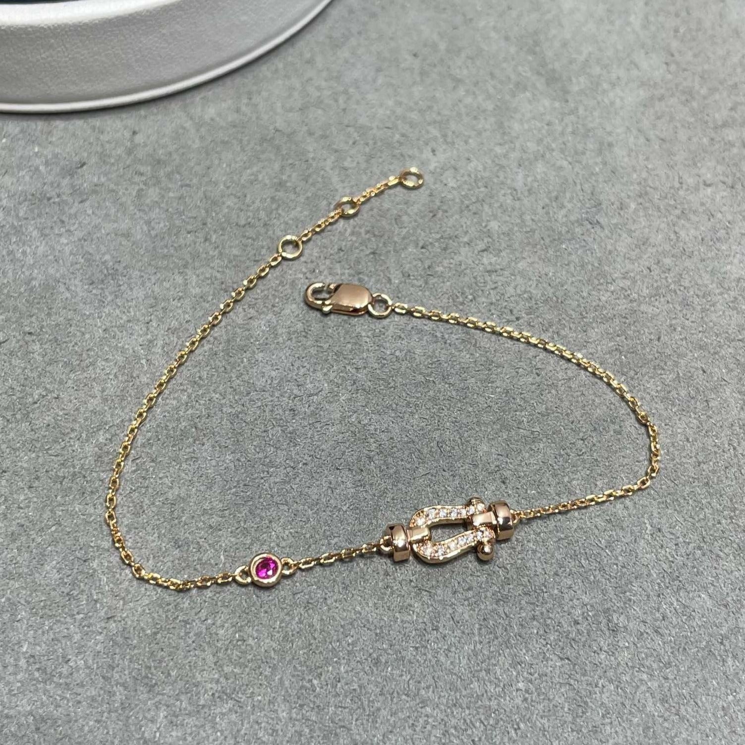 ??Loco?¡¥FORCE 10 DIAMOND CHAIN LINK PINK GOLD BRACELET