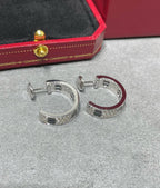 ??Loco?¡¥LOVE CERAMIC DIAMOND PAVED SILVER EARRINGS