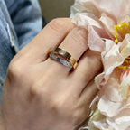 ??Loco?¡¥LOVE PINK GOLD SILVER DIAMOND DOUBLE RING