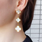 ??Loco?¡¥CLOVER MOP 3 MOTIFS GOLD EARRINGS