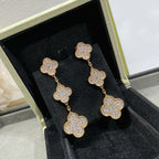 ??Loco?¡¥CLOVER 3 MOTIFS DIAMOND PAVED ROSE GOLD EARRINGS