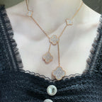 ??Loco?¡¥CLOVER 6 MOTIF DIAMOND PAVED NECKLACE