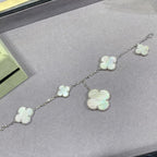 ??Loco?¡¥CLOVER 5 MOTIF WHITE MOP SILVER BRACELET