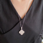 ??Loco?¡¥CLOVER 25MM LARGE PEDANT DIAMOND PAVED LONG NECKLACE