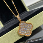 ??Loco?¡¥CLOVER 25MM LARGE PEDANT DIAMOND PAVED LONG NECKLACE
