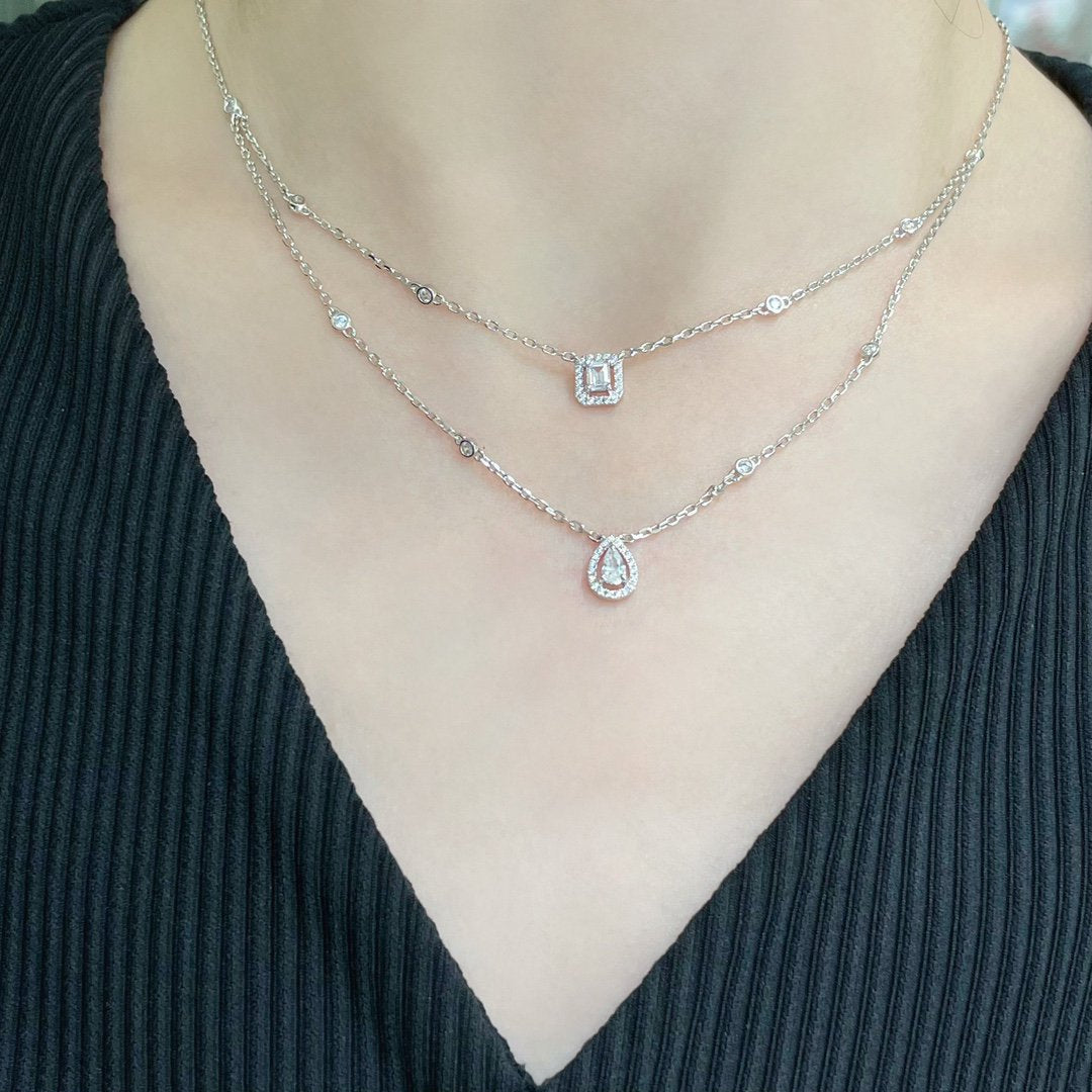 [moco jewelrys]MY TWIN 2 ROW DIAMOND NECKLACE