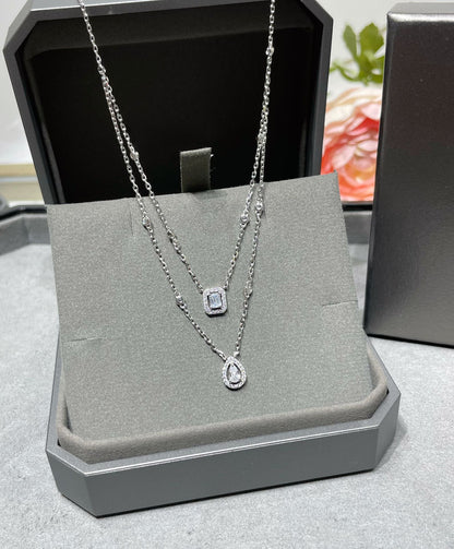 [moco jewelrys]MY TWIN 2 ROW DIAMOND NECKLACE