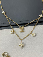 ??Loco?¡¥FLOWERGRAM GOLD MOP DOUBLE ROW NECKLACE