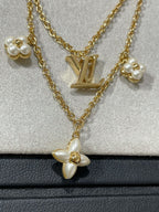 ??Loco?¡¥FLOWERGRAM GOLD MOP DOUBLE ROW NECKLACE