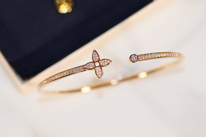 [moco jewelrys]IDYLLE GOLD OPEN BRACELET DIAMOND PAVED