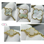 ??Loco?¡¥CLOVER 16 MOTIF WHITE MOP GOLD NECKLACE