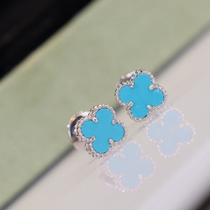 [moco jewellerys]クローバー ミニ ターコイズ シルバー スタッドピアス