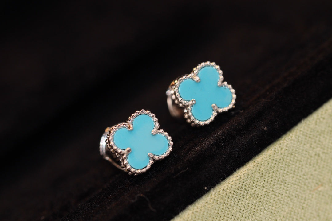 [moco jewellerys]クローバー ミニ ターコイズ シルバー スタッドピアス