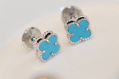 [moco jewellerys]クローバー ミニ ターコイズ シルバー スタッドピアス