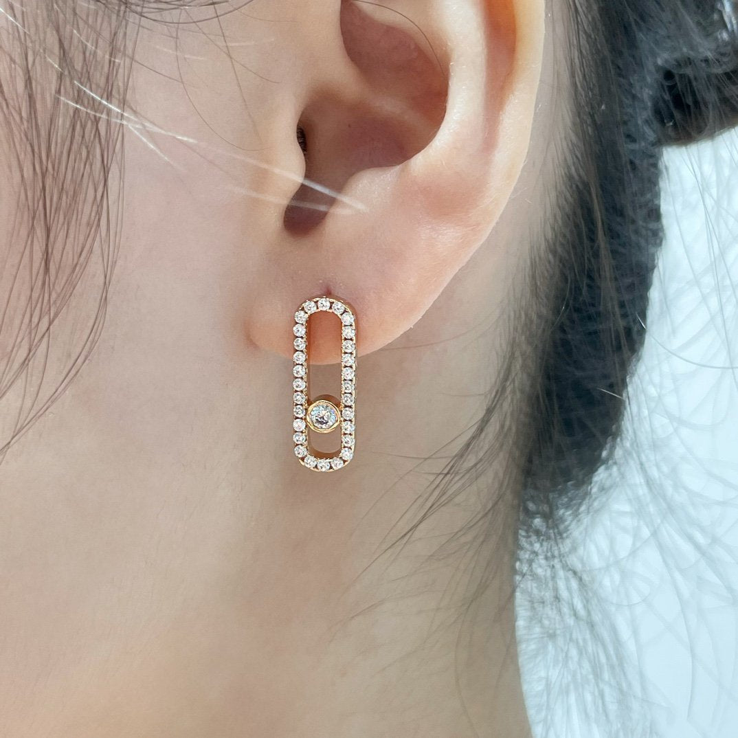 [moco jewelrys]MOVE UNO STUD DIAMOND PAVED EARRINGS