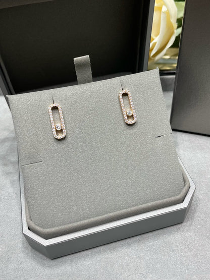 [moco jewelrys]MOVE UNO STUD DIAMOND PAVED EARRINGS