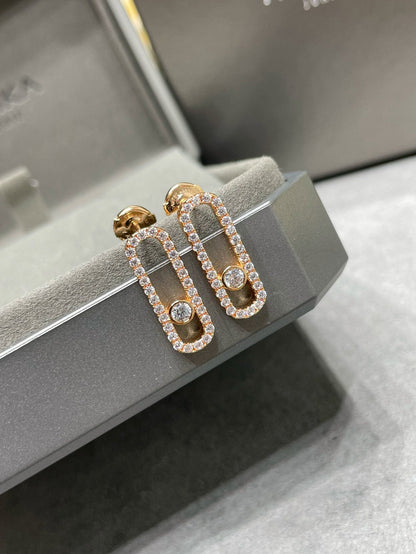 [moco jewelrys]MOVE UNO STUD DIAMOND PAVED EARRINGS
