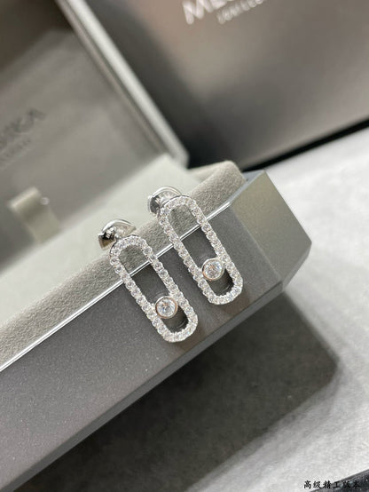 [moco jewelrys]MOVE UNO STUD DIAMOND PAVED EARRINGS