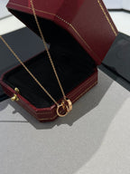 ??Loco?¡¥LOVE NECKLACE DOUBLE RING PINK GOLD