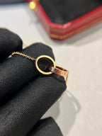 ??Loco?¡¥LOVE NECKLACE DOUBLE RING PINK GOLD