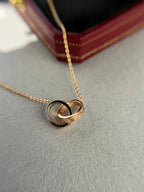 ??Loco?¡¥LOVE NECKLACE DOUBLE RING PINK GOLD