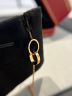 ??Loco?¡¥LOVE NECKLACE DOUBLE RING PINK GOLD