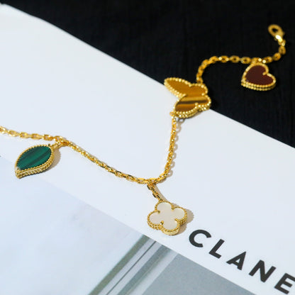 [moco jewelrys] GLÜCKSFRÜHLINGS-5-MOTIV-GOLDARMBAND 