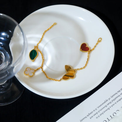 [moco jewelrys] GLÜCKSFRÜHLINGS-5-MOTIV-GOLDARMBAND 