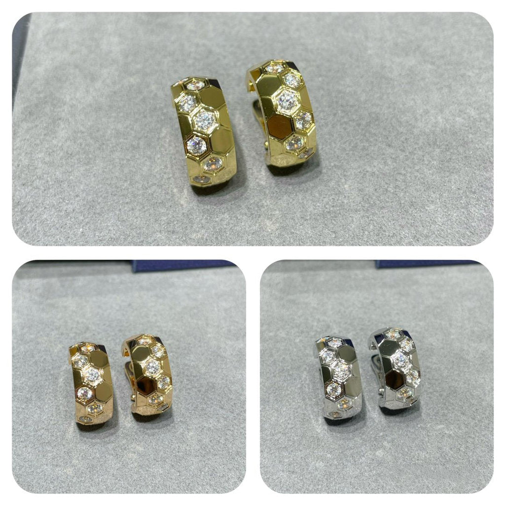 ??Loco?¡¥BEE LOVE DIAMOND HOOP EARRINGS