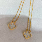 ??Loco?¡¥CLOVER ROCK CRYSTAL ROSE GOLD NECKLACE