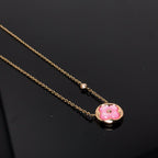 ??Loco?¡¥COLOR BLOSSOM PINK MOP SUN GOLD NECKLACE